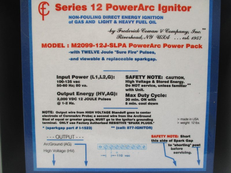 FREDERICK COWAN M2099-12J-SLPA 100-135VAC (AS PICTURED) NSNP