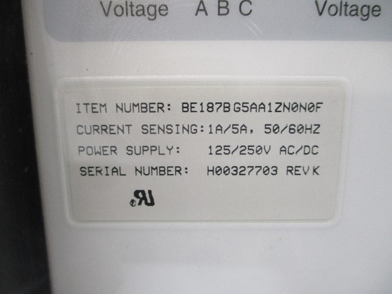 BASLER BE1-87B BE187B G5AA1ZN0N0F 125/250V 1/5A NSNP
