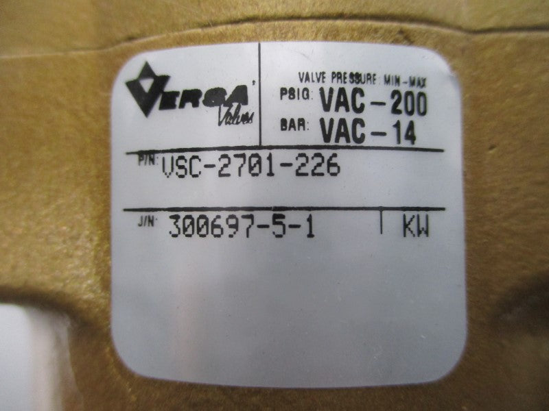 VERSA VALVES VSC-2701-226 200PSI NSNP