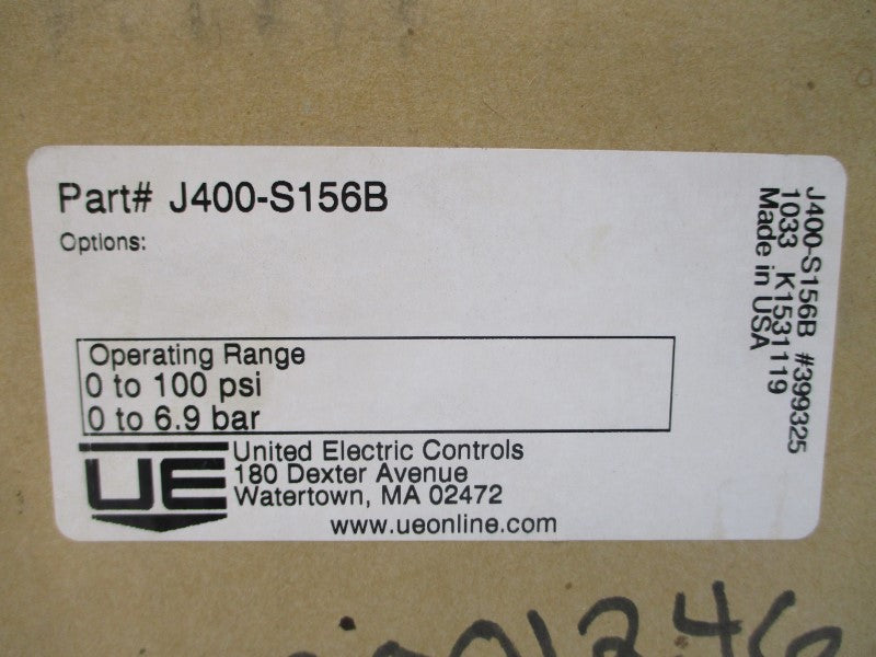 UNITED ELECTRIC J400-S156B 0-100PSI NSFS
