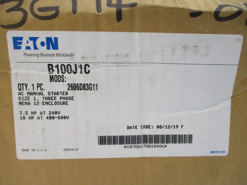 EATON B100J1C 2606D83G11 240/480-600VAC NSFS