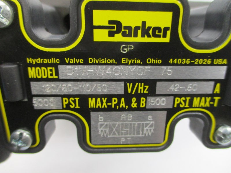PARKER D61VW3C1NYCF-75 110/120V .42-.50A 1500/5000PSI NSMP