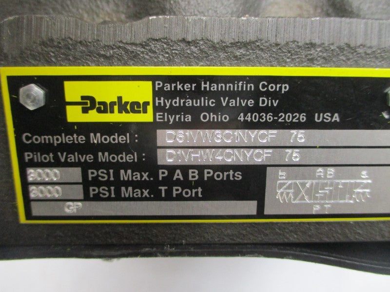 PARKER D61VW3C1NYCF-75 110/120V .42-.50A 1500/5000PSI NSMP