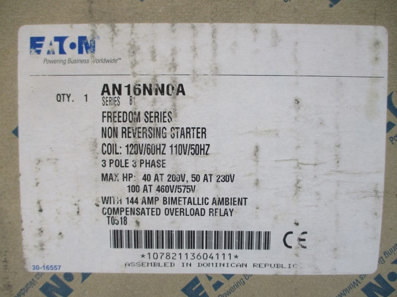 EATON AN16NN0A SER. B 110/120V 135A NSMP