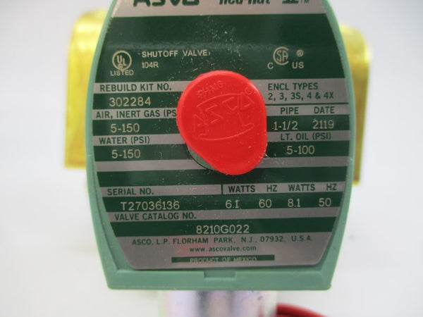 ASCO 8210G022 110/120V 5-150PSI 1-1/2" NSMP