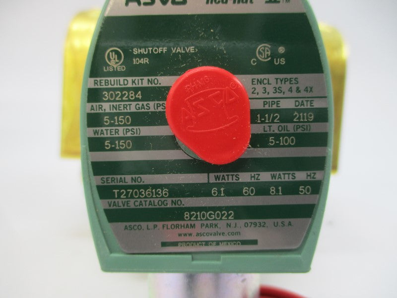 ASCO 8210G022 110/120V 5-150PSI 1-1/2" NSMP