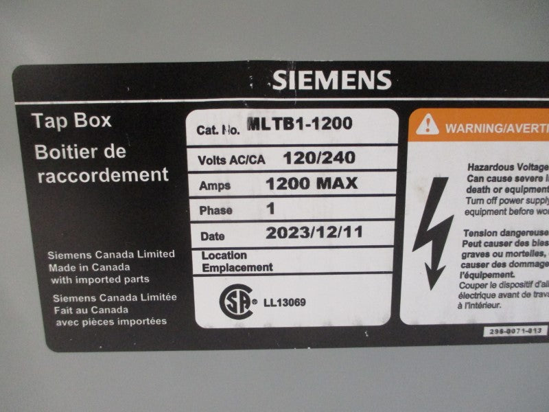 SIEMENS MLTB1-1200 120/240VAC 1200A (AS PICTURED) NSMP