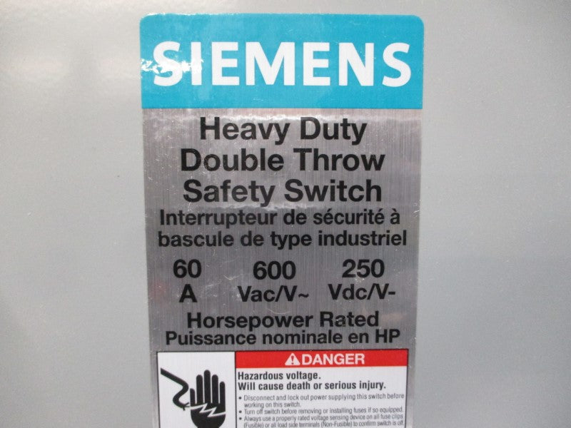 SIEMENS DTNFC362 600VAC 60A UNMP
