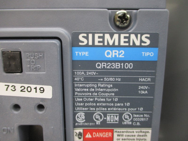 SIEMENS E3RQR23B100NC 240VAC 100A NSMP