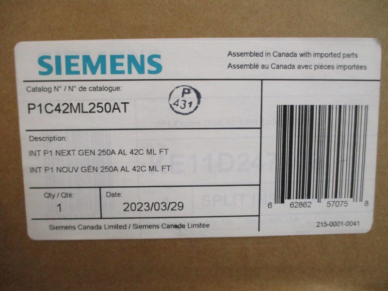 SIEMENS P1C42ML250AT 120/208VAC 250A NSMP