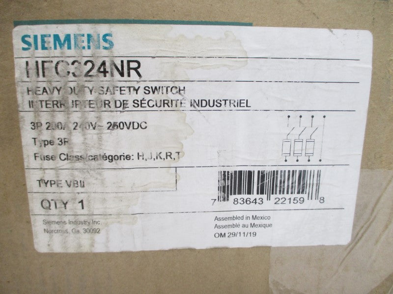 SIEMENS HFC324NR 240VAC 200A NSMP