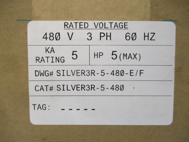 SIEMENS SILVER3R-5-480 480V NSFS