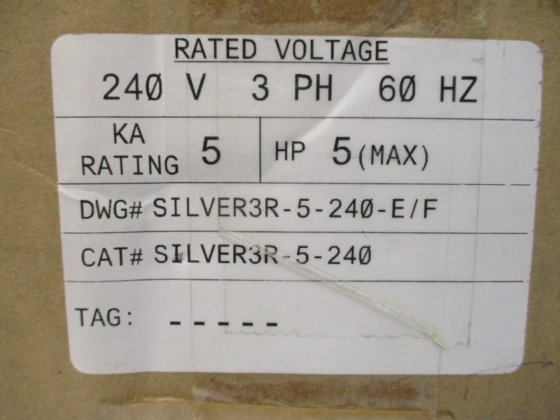 SIEMENS SILVER3R-5-240 240V NSMP