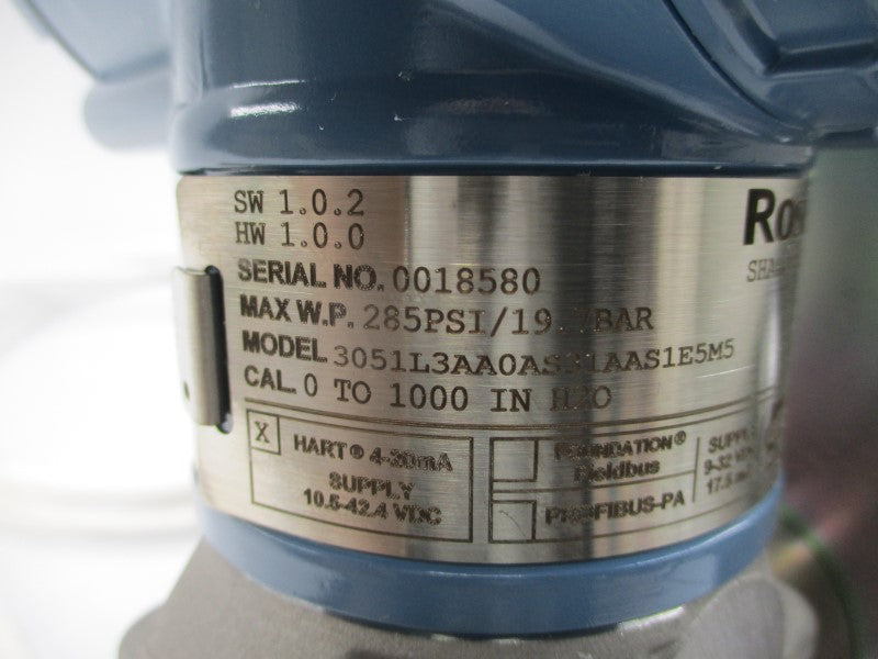 ROSEMOUNT 3051L3AA0AS31AAS1E5M5 10.5-42.4VDC 285PSI NSMP