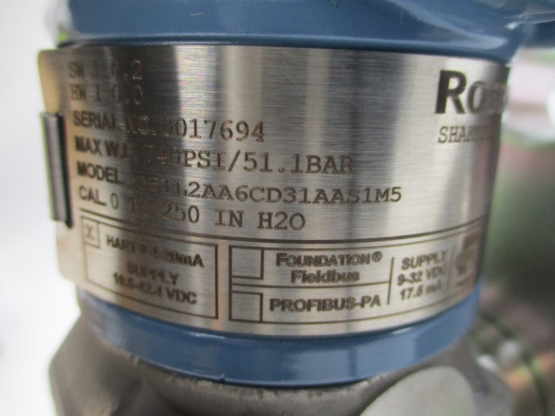 ROSEMOUNT 3051L2AA6CD31AAS1M5 10.5-42.4VDC 740PSI NSMP