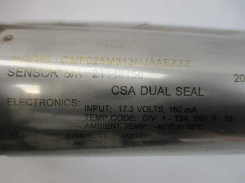 MICRO MOTION CMF025M313NJAAEZZZ 17.3V 275PSI NSMP