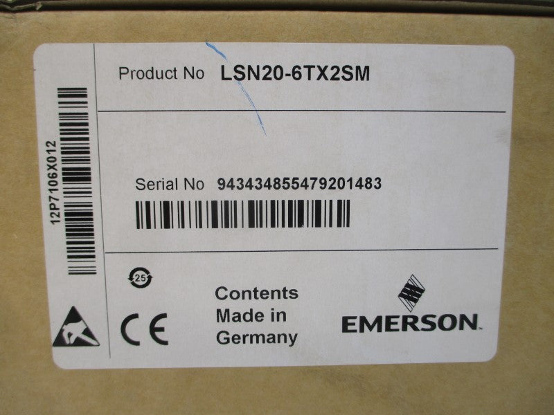 EMERSON LSN20-6TX2SM 12P7106X012 18-30VAC 0.8/0.2A NSMP