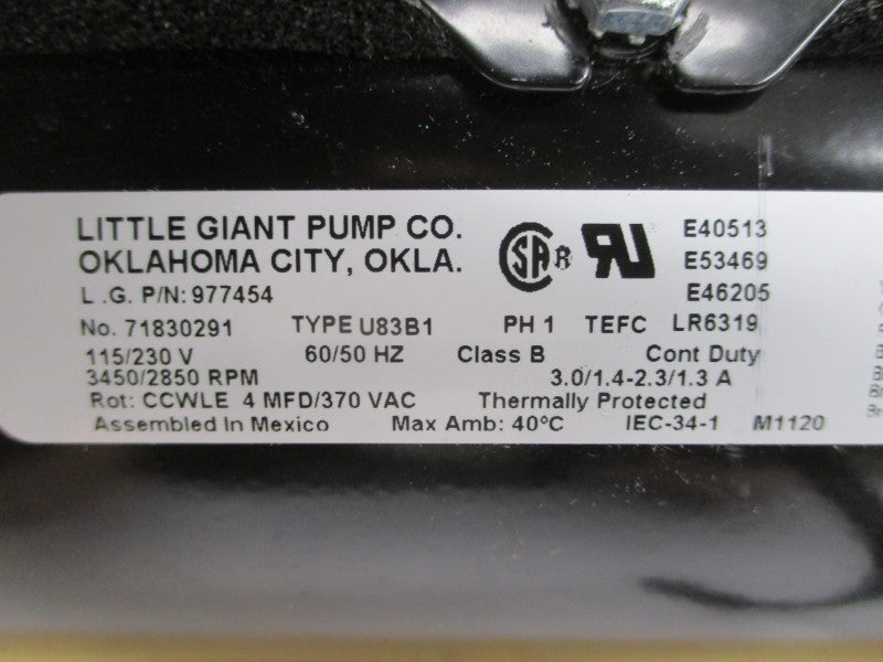 LITTLE GIANT 584504 TE-5-MD-SC 115/230V 3.0/1.4-2.3/1.3A NSMP