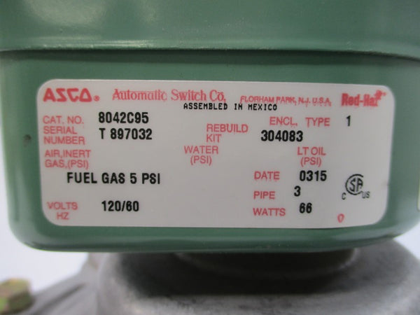 ASCO 8042C95 120V 5PSI 3" NSNP