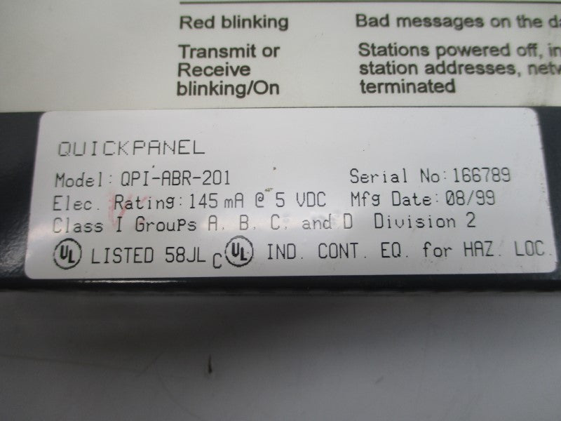 QUICK PANEL QPI-ABR-201 5VDC NSMP