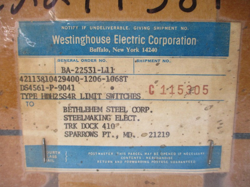 WESTINGHOUSE HDH25S4R 201A363G37 600VAC 25A NSMP