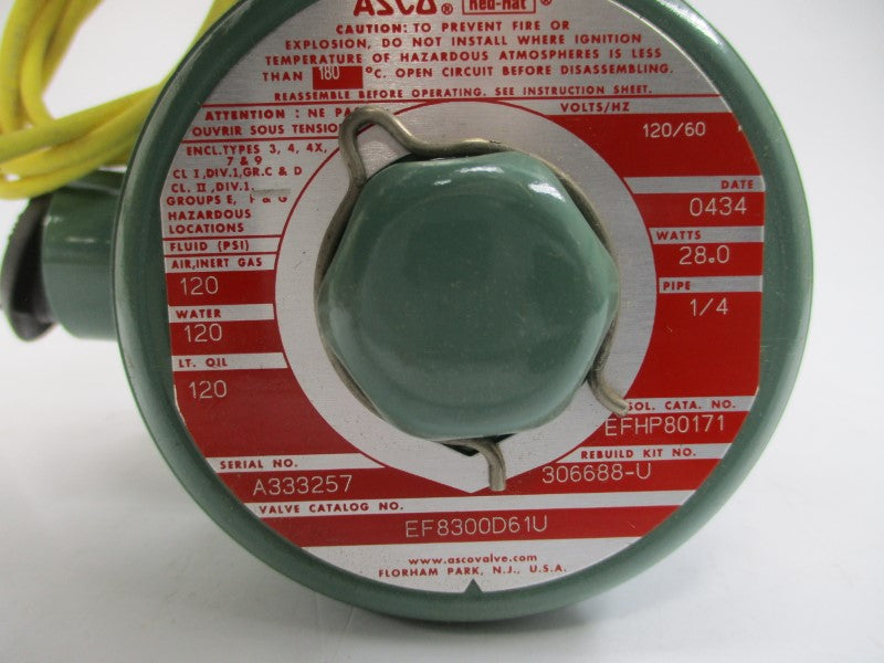ASCO EF8300D61U 120V 120PSI 1/4" NSMP