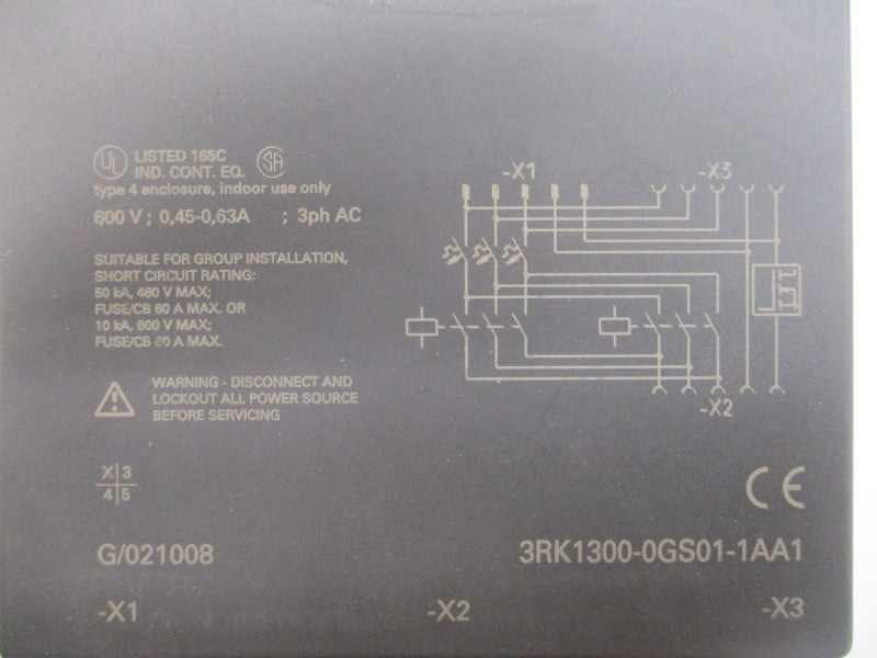 SIEMENS 3RK1300-0GS01-1AA1 600V 0.45-0.63A NSMP