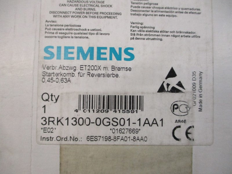 SIEMENS 3RK1300-0GS01-1AA1 600V 0.45-0.63A NSMP