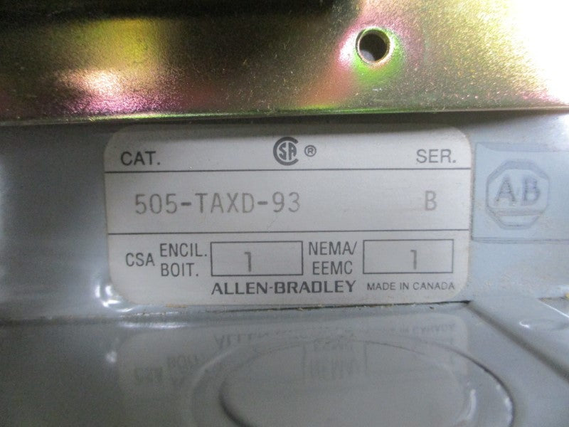 ALLEN BRADLEY 505-TAXD-93 SER. B 600V 9A (BR/YL) NSMP