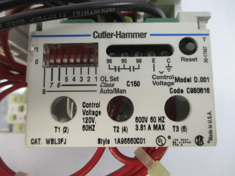 CUTLER HAMMER W210MLCFC 2A96630C01 120V 0.51-3.8A NSMP