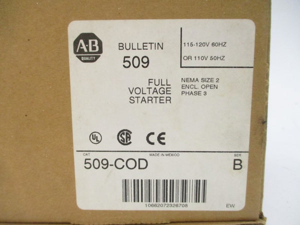 ALLEN BRADLEY 509-COD SER. B 110/115-120V 45A (BR/WH) NSMP