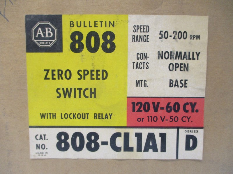 ALLEN BRADLEY 808-CL1A1 SER. D 110/120V (BR/YL) NSMP