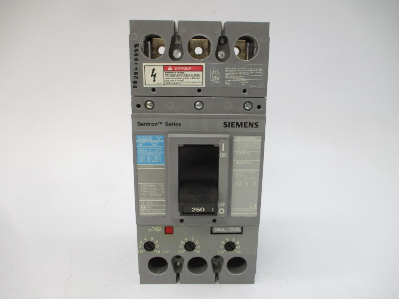 SIEMENS FXD63B250 SER. B 600VAC 250A NSMP