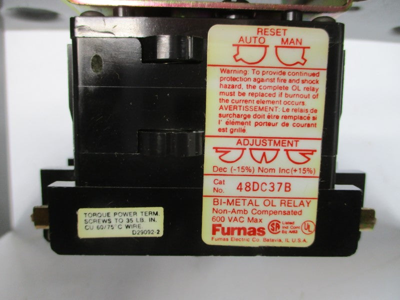 FURNAS 48DC37B SER. A 600VAC 27A NSMP