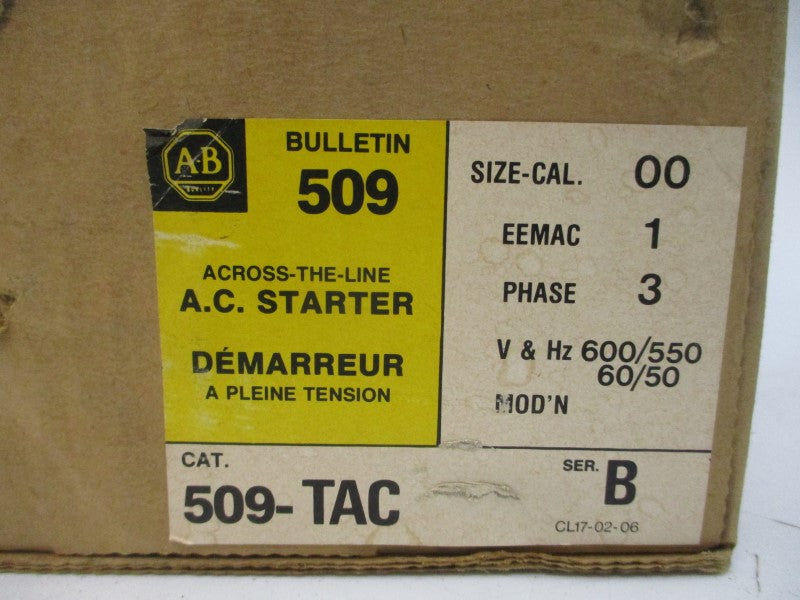 ALLEN BRADLEY 509-TAC SER. B 550/600V (BR/YL) NSMP