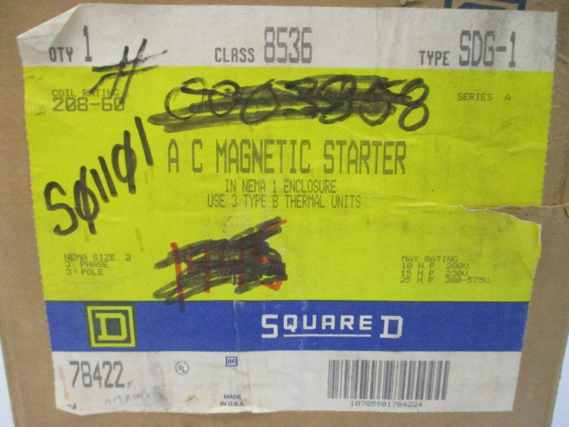 SQUARE D 8536SDG-1 SER. A 208V NSMP