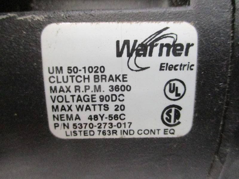 WARNER ELECTRIC 5370-273-017 UM50-1020 7 90VDC UNMP