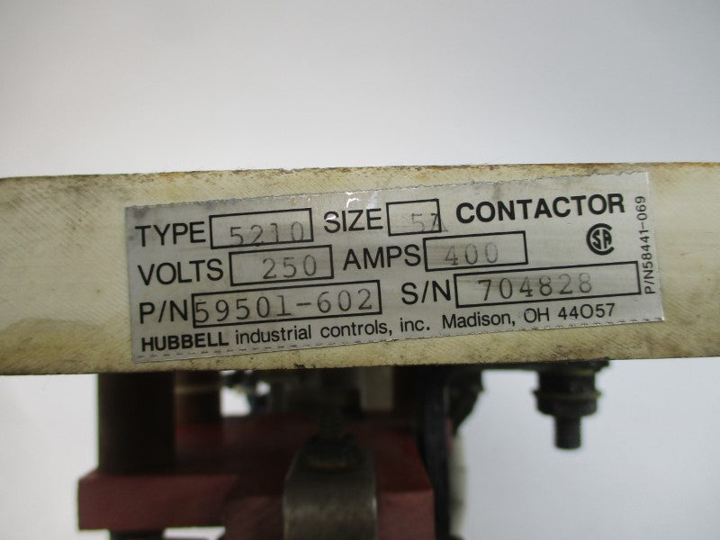 HUBBELL 59501-602 5210 115/125VDC 400A UNMP