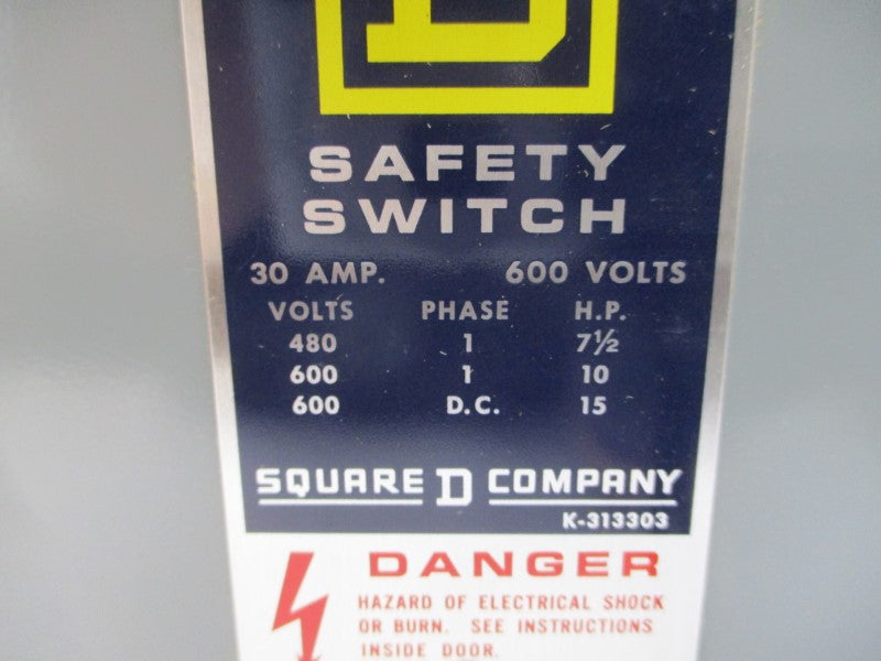 SQUARE D HU-261 SER. E1 600VAC 30A NSMP