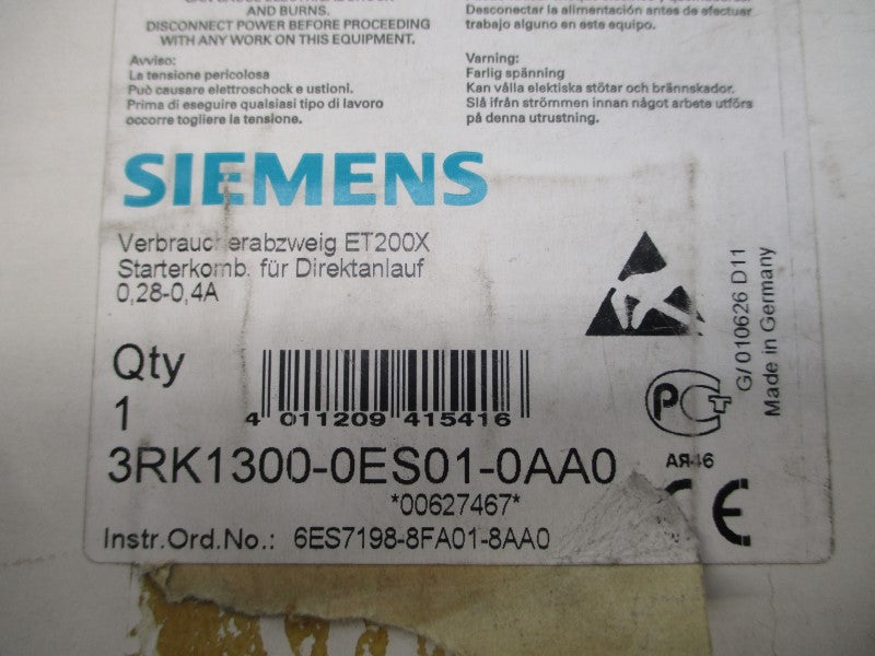 SIEMENS 3RK1300-0ES01-0AA0 24VDC 0.28-0.4A NSMP