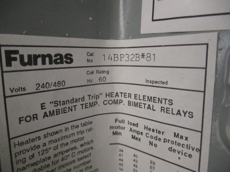 FURNAS 14BP32BF81 SER. B 110/120VAC 9A NSMP