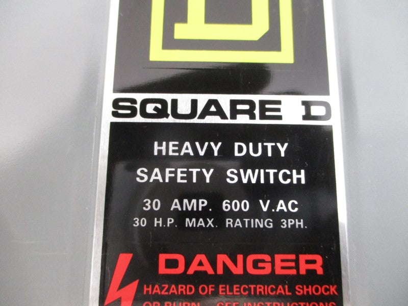 SQUARE D HU-361-A SER. E1 600VAC/DC 30A NSMP