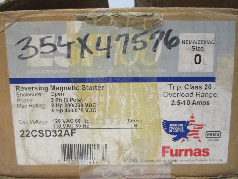 FURNAS 22CSD32AF SER. B 110/120VAC 2.5-10A NSMP