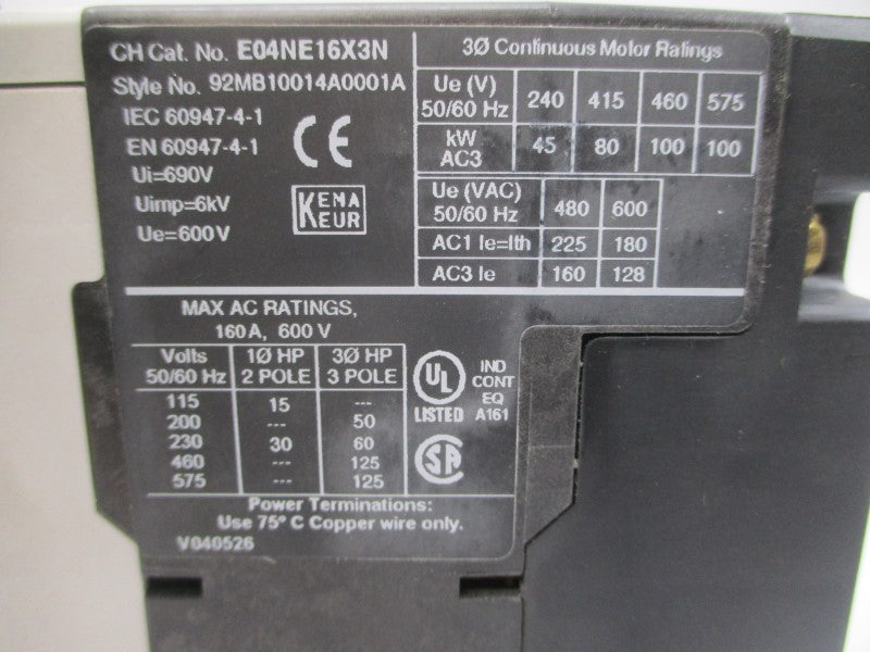 EATON E111E20X3N 92FB10015A0001A 24VDC 200A NSMP