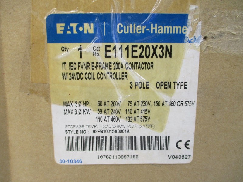 EATON E111E20X3N 92FB10015A0001A 24VDC 200A NSMP