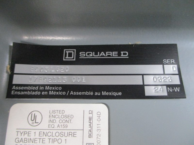SQUARE D 8903LG20V42 SER. D 347V NSMP