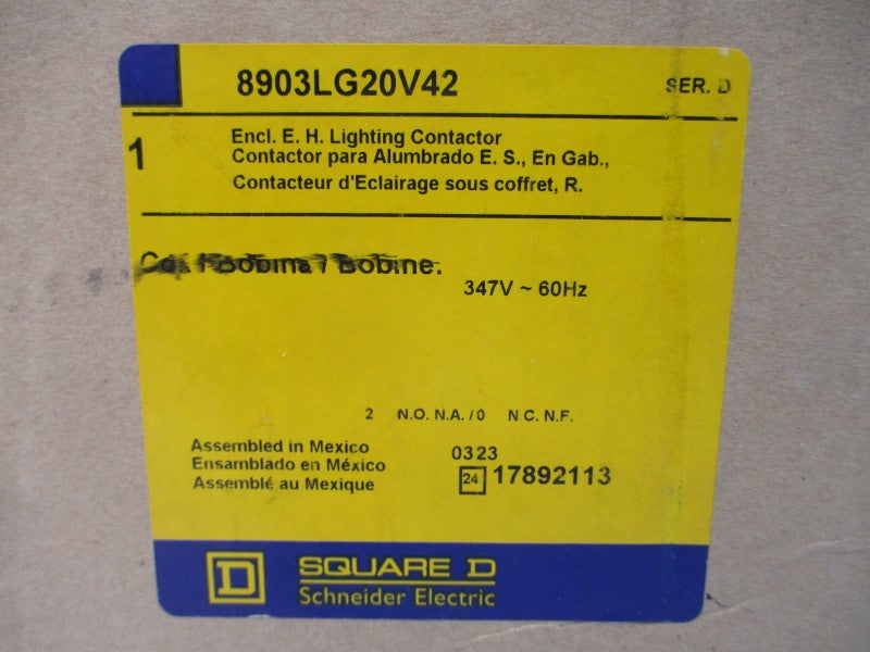 SQUARE D 8903LG20V42 SER. D 347V NSMP