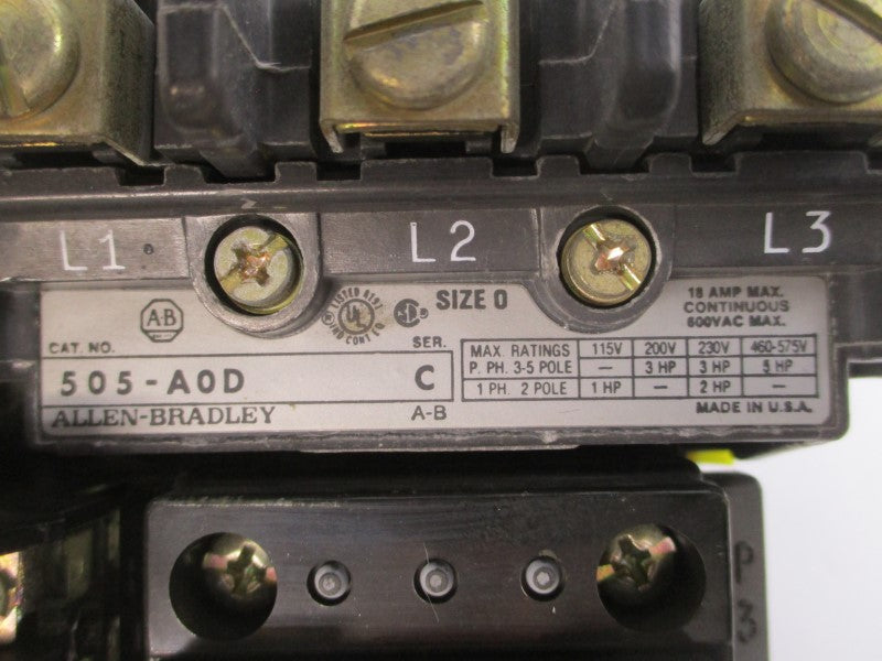 INDUSTRIAL SPARE PART 505-AOD SER. C 110/115-120V 18A NSNP