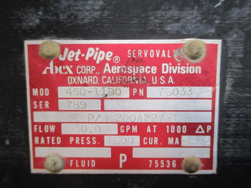 ABEX JET-PIPE 76033 450-1180 (AS PICTURED) NSNP