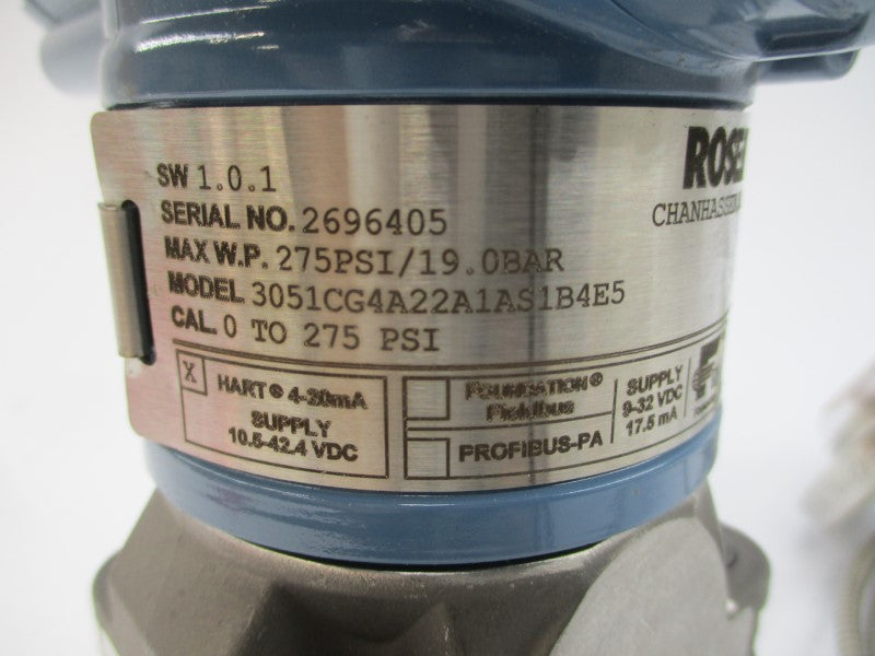 ROSEMOUNT 3051CG4A22A1AS1B4E5 10.5-42.4VDC 275PSI NSNP